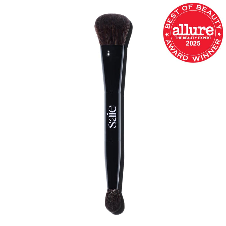 Saie The Double Brush - Brocha de maquillaje de doble punta para fó...