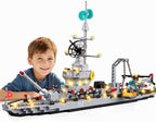 Juego de bloques de construcción de barco pirata, juguetes de barco pirata negro, 3 mástiles, kit de modelo clásico de barco de vela con soporte de exhibición, regalos de cumpleaños para adultos, niño