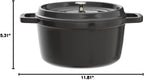 STAUB - Horno holandés de hierro fundido de 5.5 cuartos de galón, redondo, fabricado en Francia, sirve 5-6, negro mate