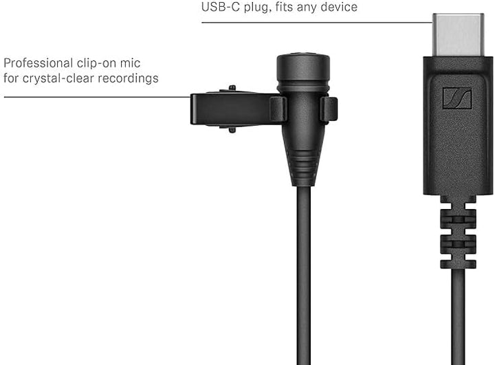 Sennheiser Micrófono condensador de audio profesional, XS Lav USB-C...
