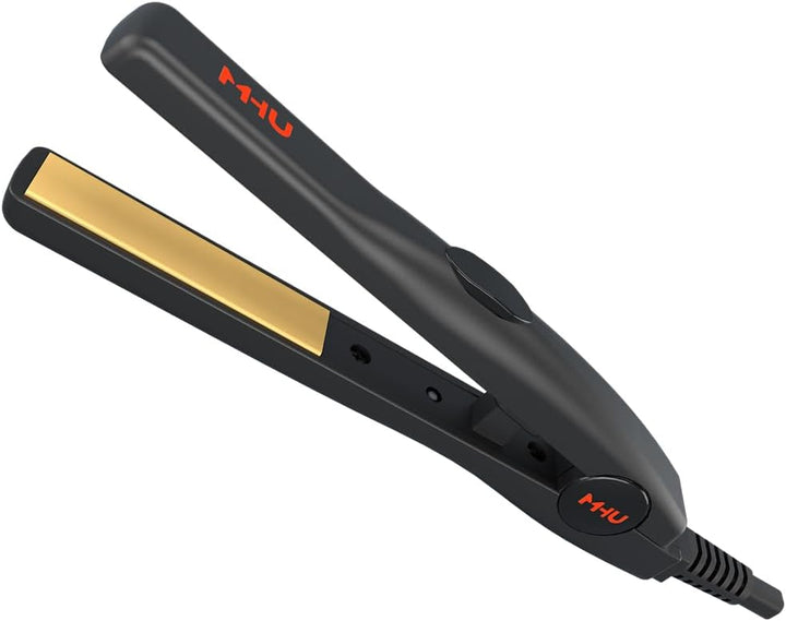 Mini plancha de pelo de 1\/2 pulgada para cabello corto\/rizos, pla...