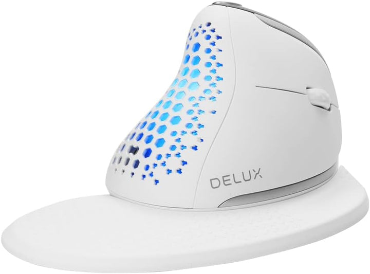 DeLUX Seeker - Ratón ergonómico inalámbrico con pantalla OLED, rató...