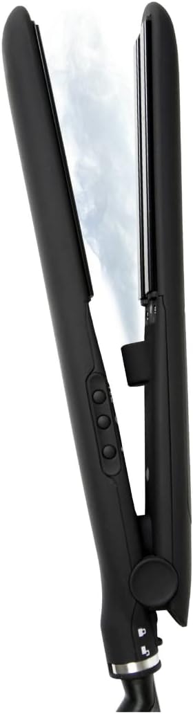 Kim Kimble Plancha plana con infusión de vapor de 1" con acondi...