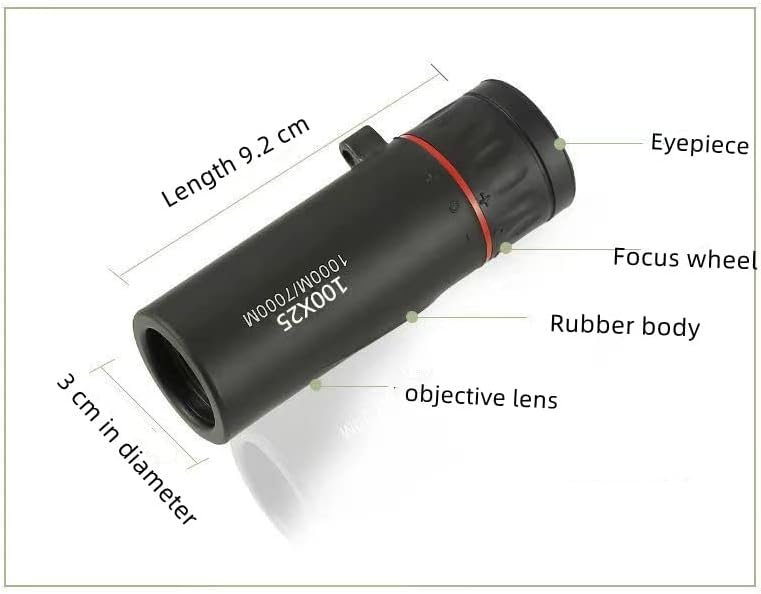 Telescopio óptico monocular de 2000 x 24 para adultos con