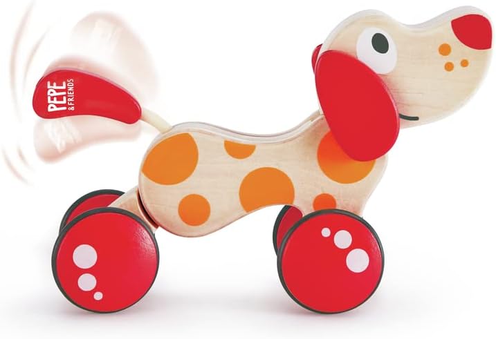 Hape Walk-A-Long Puppy Juguete de Arrastre de Madera