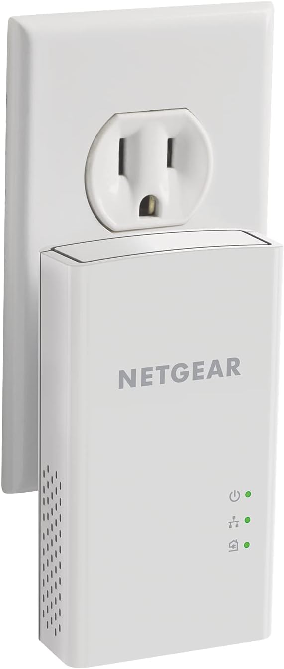 Kit de adaptador Powerline NETGEAR, enchufe de pared de 1000 Mbps, 1 puerto Ethernet Gigabit (PL1000-100PAS)
