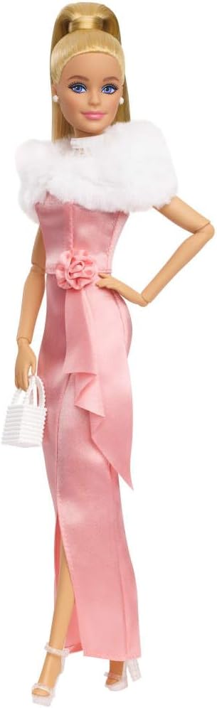 Barbie Muñeca de moda de noche encantada en vestido rosa, Mattel Re...