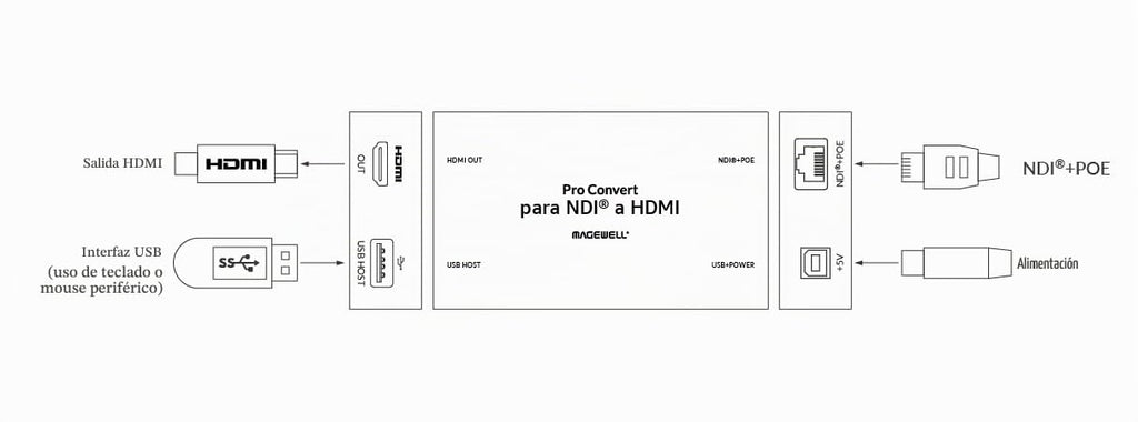 Magewell Pro Convert NDI a HDMI 64100 NDI Decodificador, 4K60