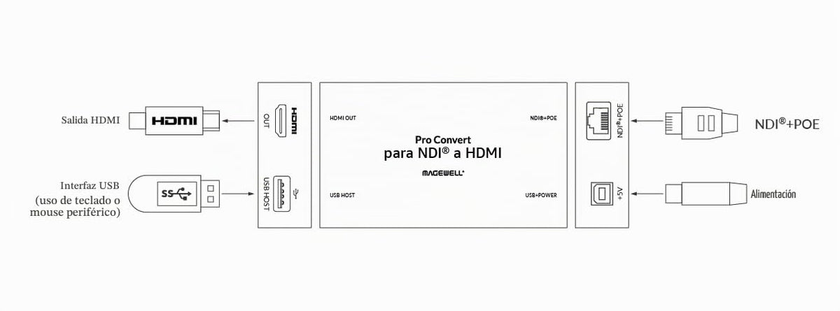 Magewell Pro Convert NDI a HDMI 64100 NDI Decodificador, 4K60