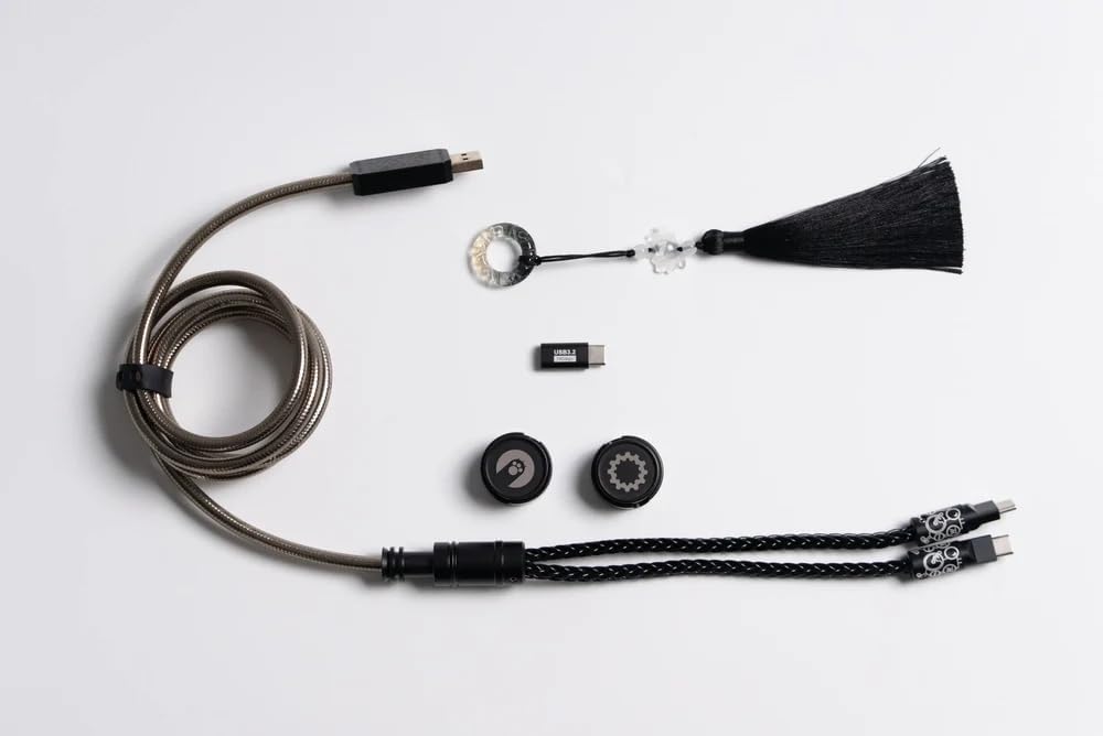 Split Dual 8K Gaming Cable AM Edition (4.6 pies), conexión dual de alta velocidad, baja latencia, compatible con dispositivos USB tipo C, malla duradera negro fantasma