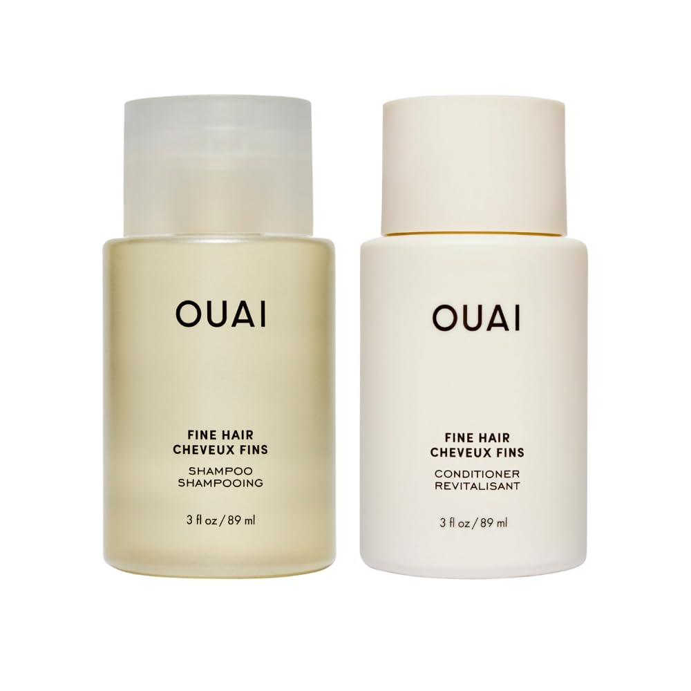 OUAI Juego de champú y acondicionador para cabello fino, tamaño de...