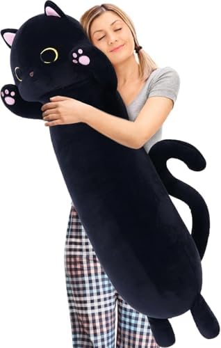 MaoGoLan - Almohada corporal de felpa de 44 pulgadas, almohada de gato de