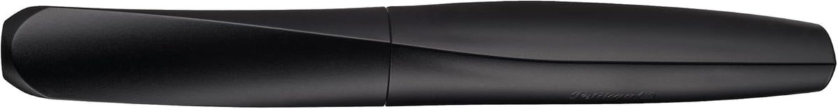 Pelikan Pluma estilográfica Twist 946806 con 1 cartucho de tinta, punta media, color negro, en caja