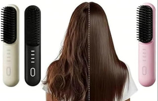 Cepillo de alisador de pelo inalámbrico 4 ajustes de temperatura Re...