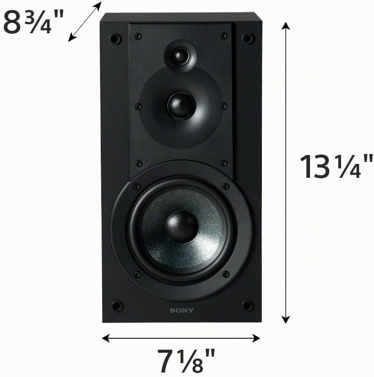 Sony SS-CS5M2 Parlantes de estantería compactos Hi-Res de 3 vías y 3 drivers (Par)