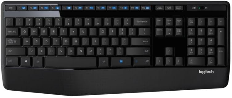 Logitech Teclado inalámbrico K345 - Teclado de tamaño completo con...