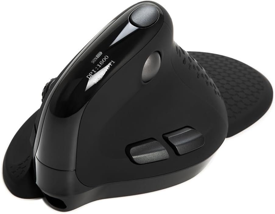 DELUX Seeker Mouse ergonómico inalámbrico, mouse vertical con panta...