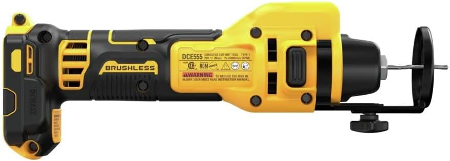 DEWALT Herramienta de corte de paneles de yeso sin escobillas 20V MAX* XR (solo herramienta) (DCE555B)