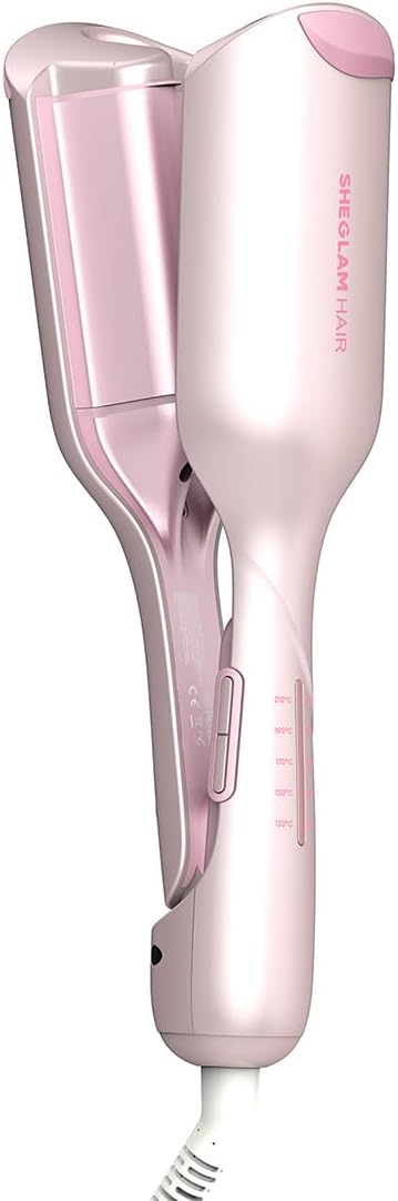 SHEGLAM Ondulador de pelo rosa de 1 pulgada para mujer, herramienta...