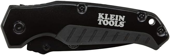 Klein Tools 44220 Navaja de bolsillo, negra, hoja con punta de gota