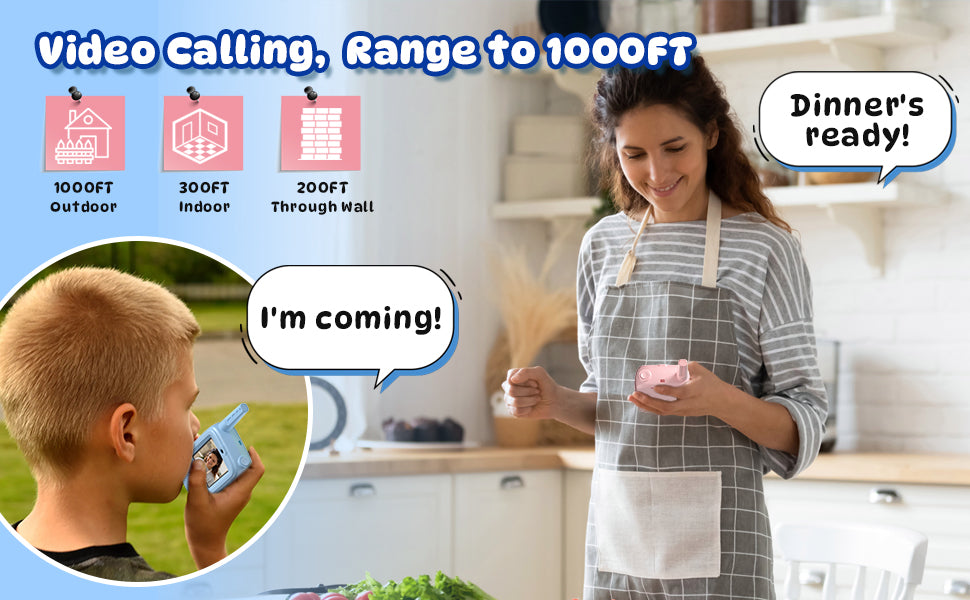Walkie Talkies de video para niños paquete de 2 juguetes