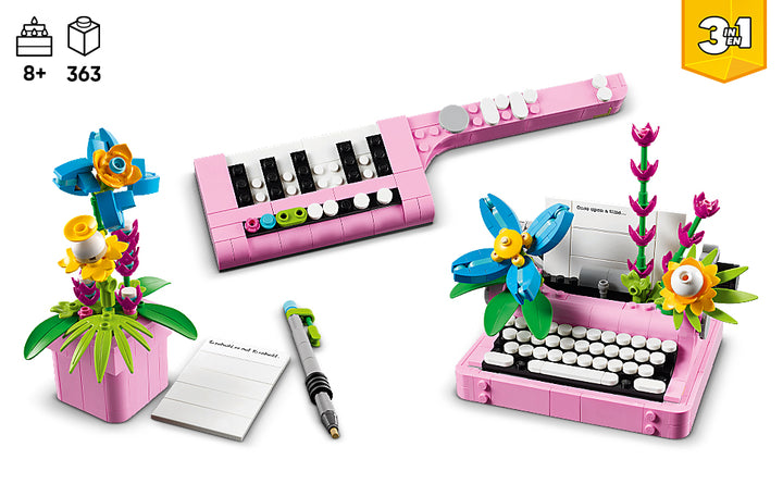 LEGO Creator 31169 - Máquina de escribir 3 en 1 con flores