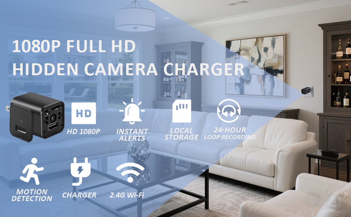 PATTERSON Cargador USB de cámara oculta 1080P - Mini