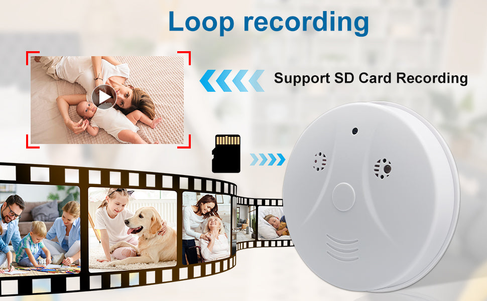 eovas Cámara de seguridad Smoke The Detector Cámara 1080P