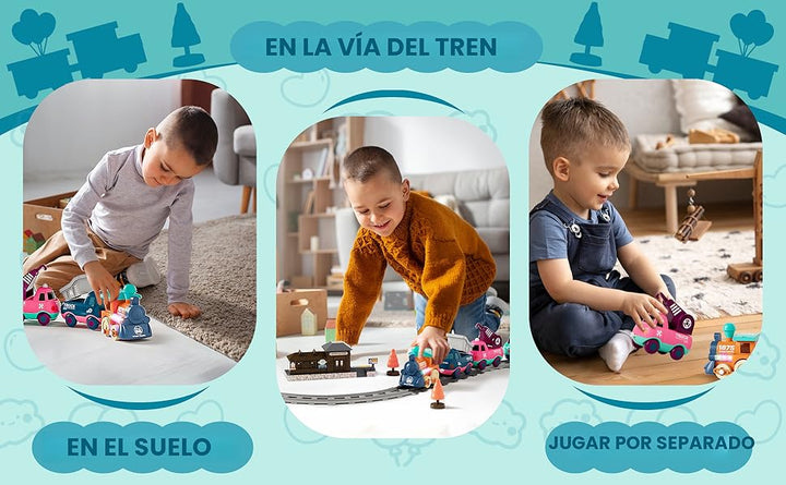 Juego de tren eléctrico para niños pequeños y niños con