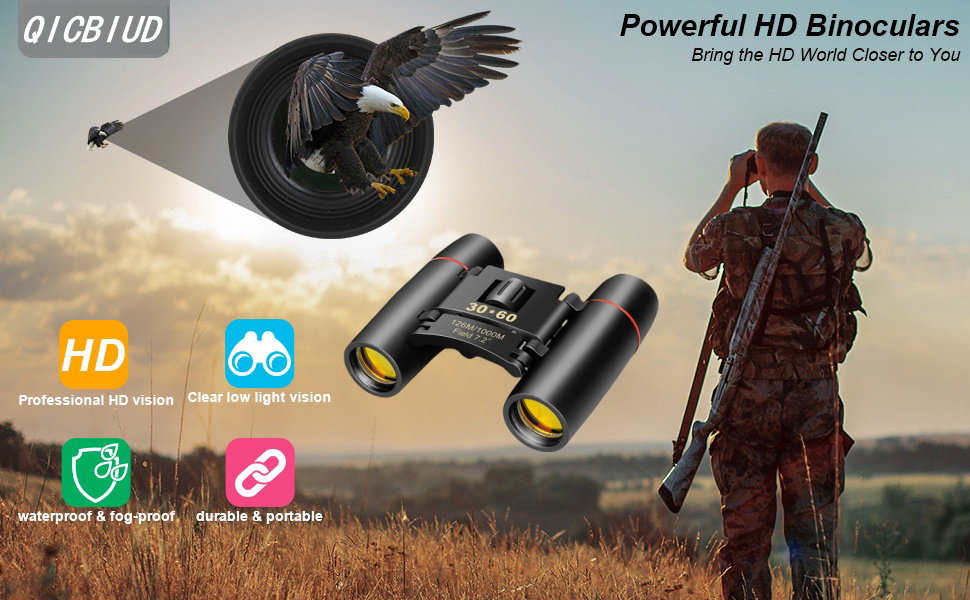 Binoculares compactos para adultos y niños binoculares HD