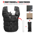 Adjustable Weighted Vest Weight Jacket Oxford Exercise Weight Loading Cloth Strength Training 50Kg Max. Load (Empty)