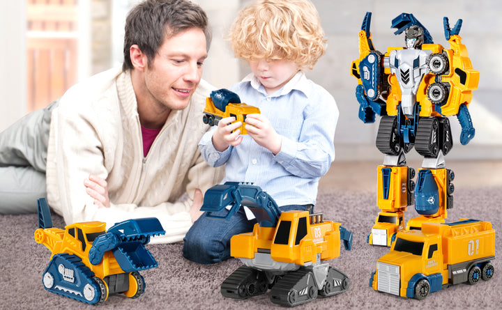 MIEBELY Juego de vehículos de construcción de robot para