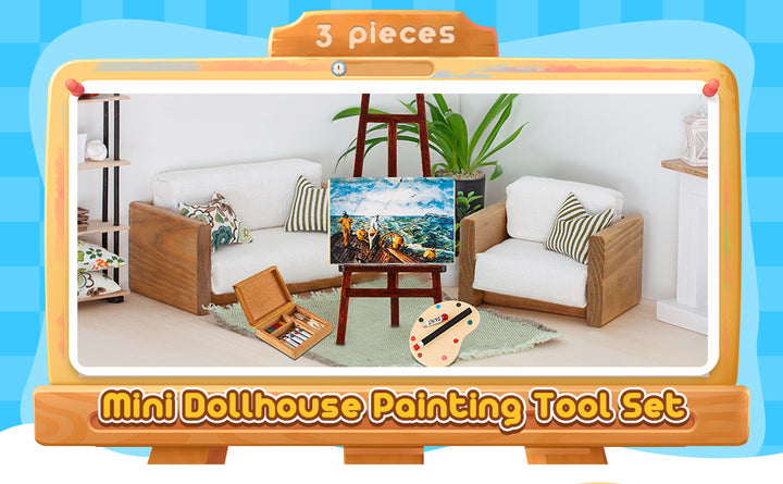 Skylety Juego de accesorios de pintura de casa de muñecas