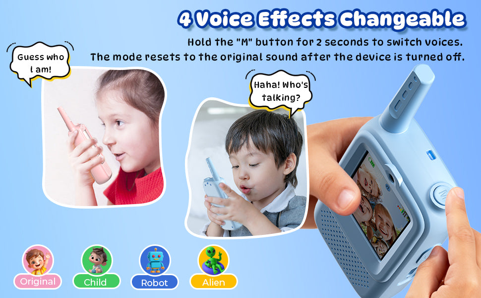 Walkie Talkies de video para niños paquete de 2 juguetes