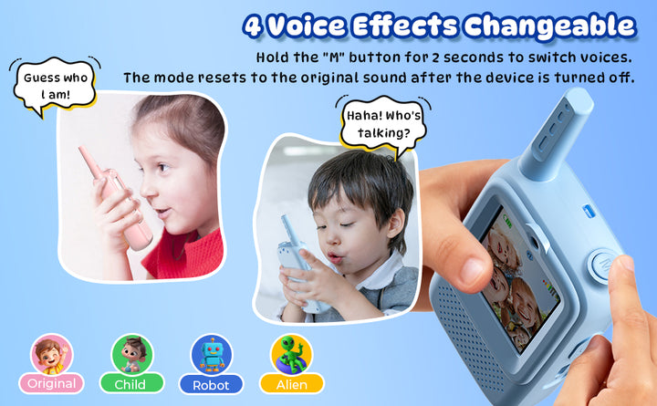 Walkie Talkies de video para niños paquete de 2 juguetes
