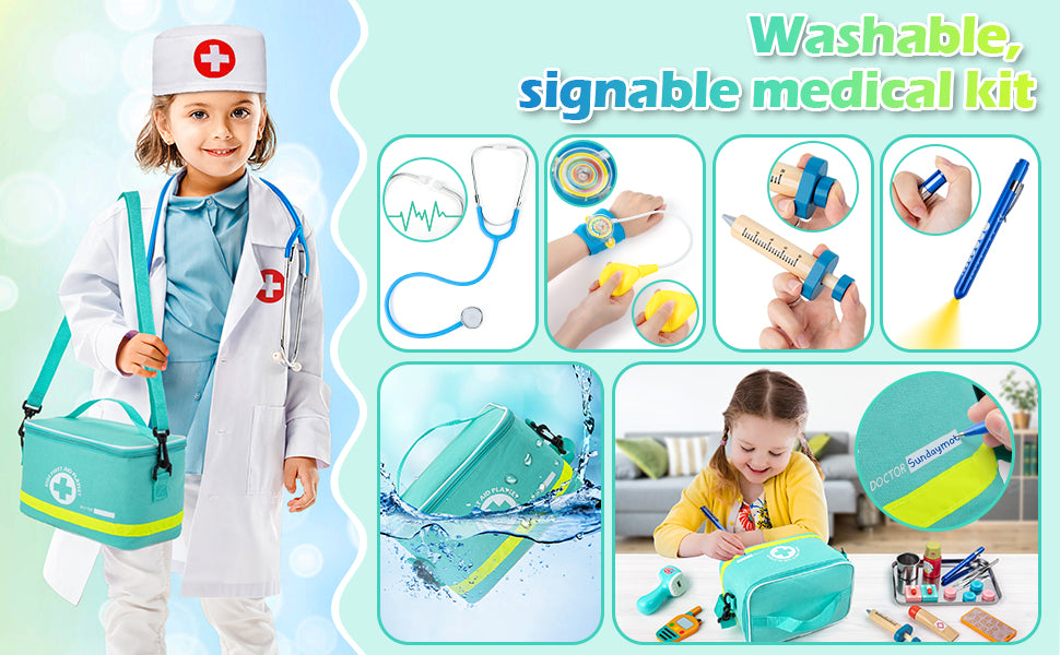 Sundaymot Kit médico para niños juego de simulación de 34