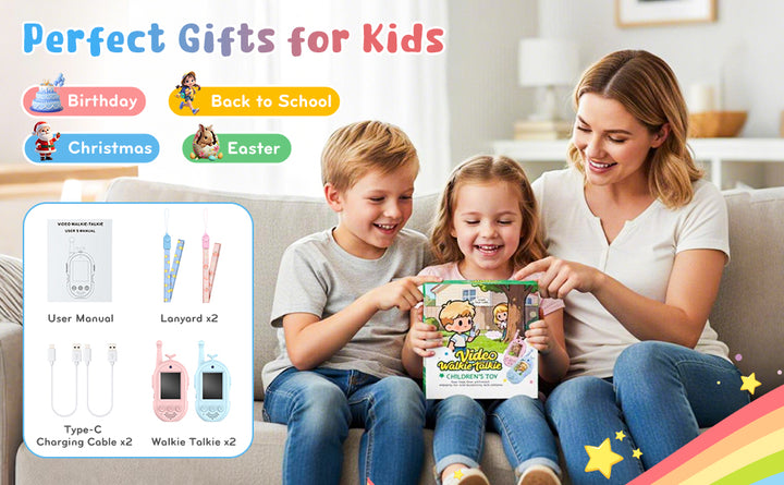 Walkie Talkies de video para niños paquete de 2 walkie