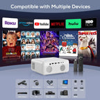 4K Projectors with Wifi and Bluetooth ,Native 1080P Projection,9000 Lumens,With Carry Bag