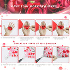 Valentines Day Balloons Kit - Heart Balloons Foil I Love You Balloons 500Pcs Rose Petals for Valentines Day Decorations