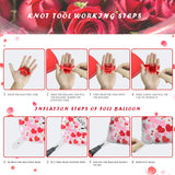Valentines Day Balloons Kit - Heart Balloons Foil I Love You Balloons 500Pcs Rose Petals for Valentines Day Decorations