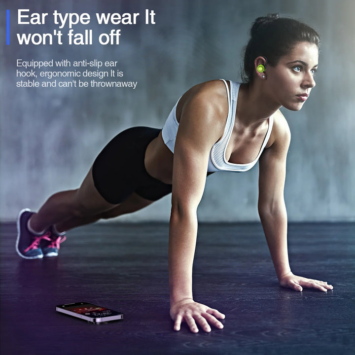 Wireless Earbuds, Bluetooth 5.3 Headphones 48H Playtime with 500Mah Charging Case, IPX7 Waterproof Over-Ear Earphones with Earhooks Built-In Microphone Earbuds for Sports Running Workout