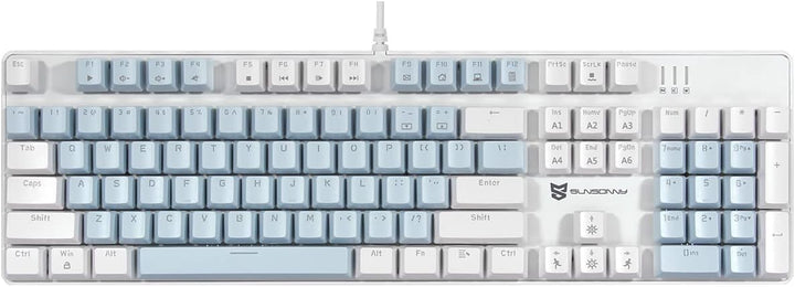 Qisan Teclado mecánico 104 para juegos | Teclado USB de gran tamaño...