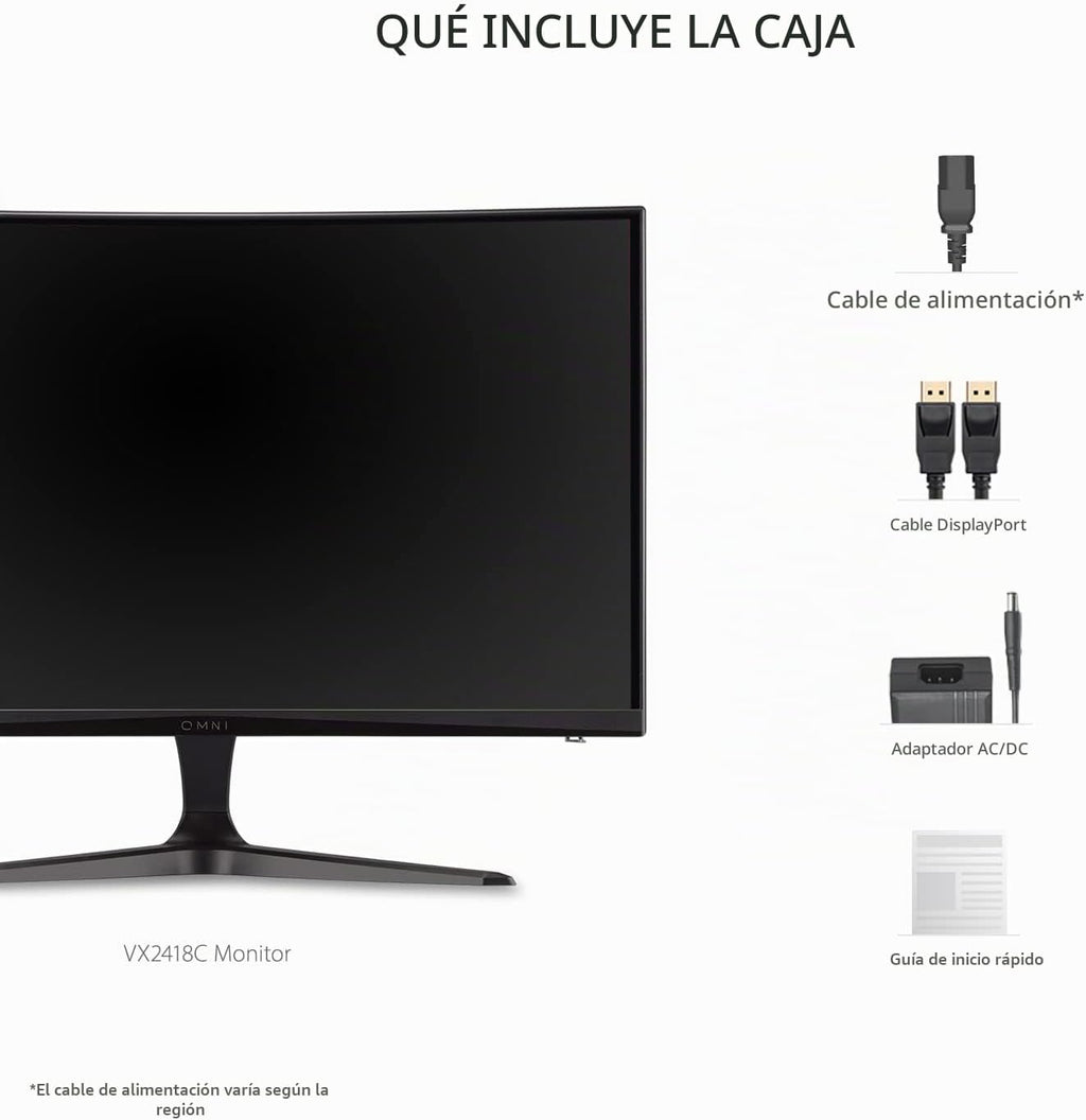 ViewSonic VX2418C Monitor curvo para juegos de 24 pulgadas, 1080p,...