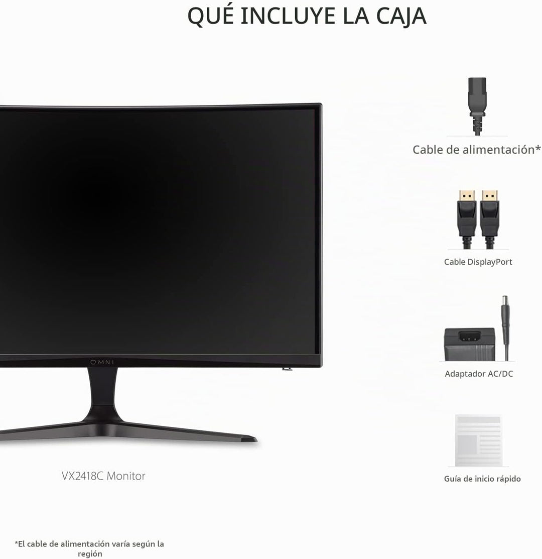 ViewSonic VX2418C Monitor curvo para juegos de 24 pulgadas, 1080p,...