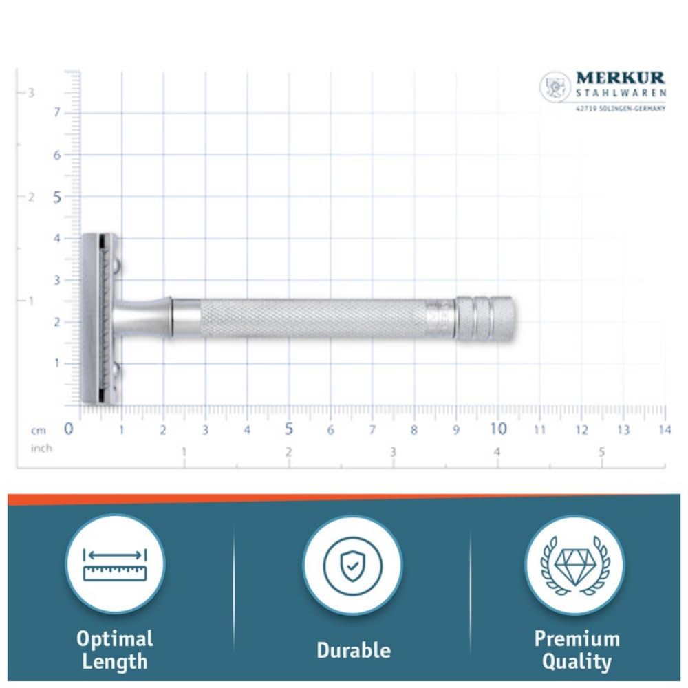 MERKUR 22C - Maquinilla de afeitar de seguridad de doble filo, crom...
