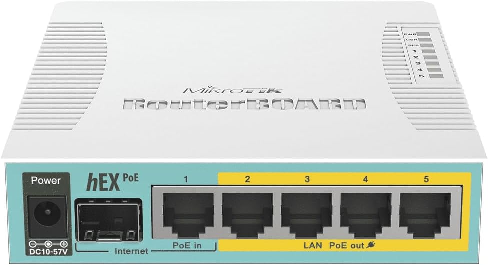 Mikrotik Routerboard hEX RB960PGS 128MB Router Gigabit 5 puertos Po...