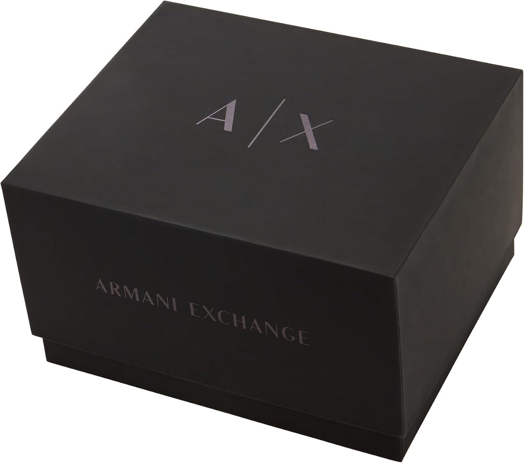 A|X Armani Exchange Reloj de vestir cronógrafo para hombre con correa de acero inoxidable, silicona o cuero