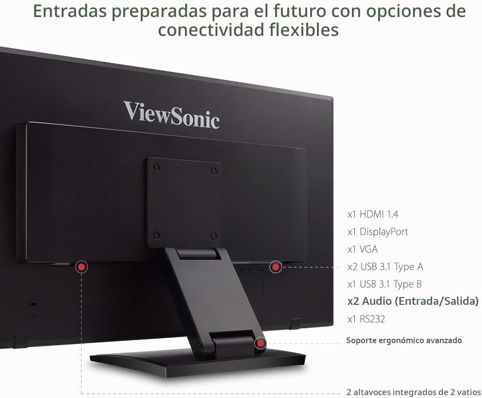 ViewSonic TD2760 Monitor de pantalla táctil de 27 pulgadas 1080p, m...