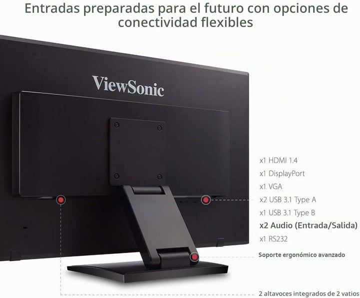 ViewSonic TD2760 Monitor de pantalla táctil de 27 pulgadas 1080p, m...