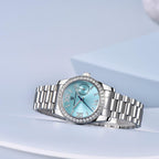 HaiQin Pagani Design - Reloj de cuarzo elegante para mujer, serie de diamantes, correa de acero inoxidable, movimiento japonés, impermeable, ligero, reloj de pulsera de lujo con fecha